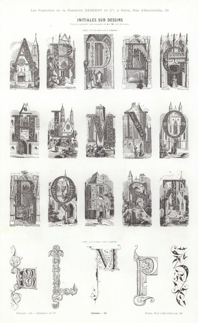 Seite aus Vignettes Typographiques von French School