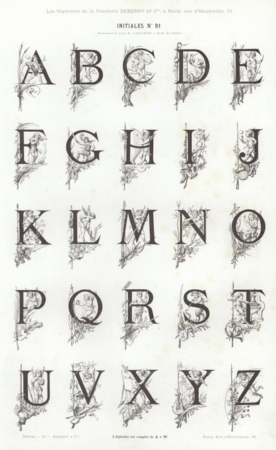 Seite aus Vignettes Typographiques von French School