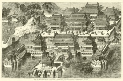 Sommerpalast, Fang-hou-ching-king, oder der Ort ohne Rivalen (Gravur) von French School