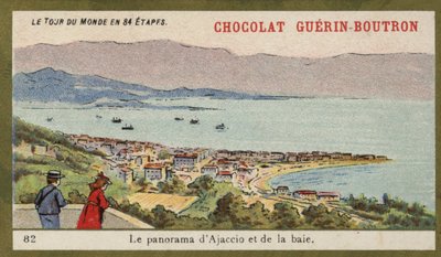Panorama von Ajaccio und der Bucht (Chromolithografie) von French School