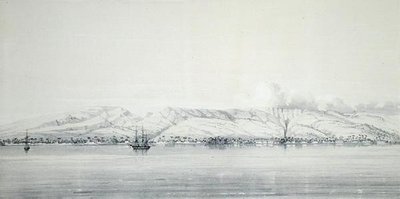 Panorama der Bucht von Papeti, aus 
