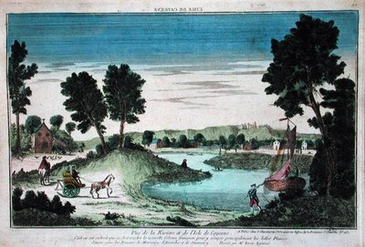 Panoramablick auf den Fluss und die Insel Cayenne, Französisch-Guayana von French School