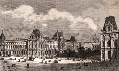 Paris Le Louvre - Gravur in „La France illustree: geographie, histoire, administration statistique“ von V.A. Malt-Brown. 1884 von French School