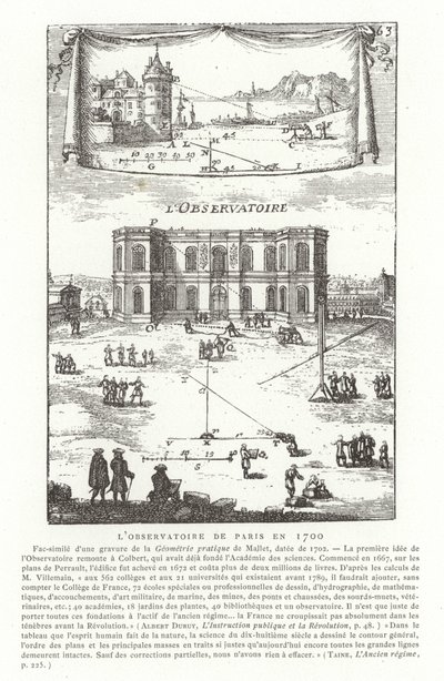 Pariser Observatorium im Jahr 1700 von French School