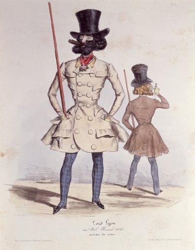 Pariser Dandys beim Bal Chicard, 1840 von French School