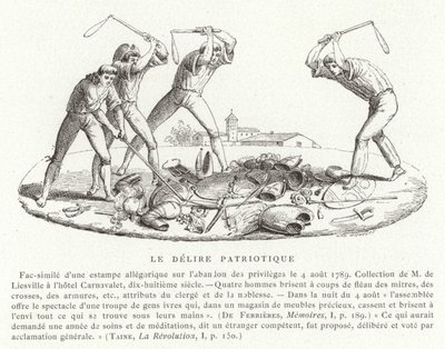 Patriotischer Wahnsinn, Französische Revolution, August 1789 von French School