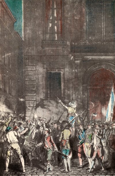 Patrouillen der Pariser während der Französischen Revolution von French School