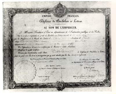 Paul Verlaines Baccalauréat, 1862 von French School