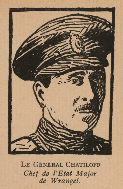 Pavel Chatilov, Stabschef der Weißen Armee von General Pyotr Wrangel im Süden Russlands während des Russischen Bürgerkriegs von French School