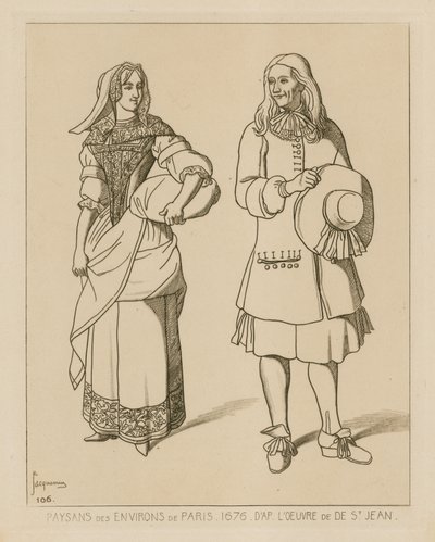 Bauern in der Umgebung von Paris, 1676 von French School