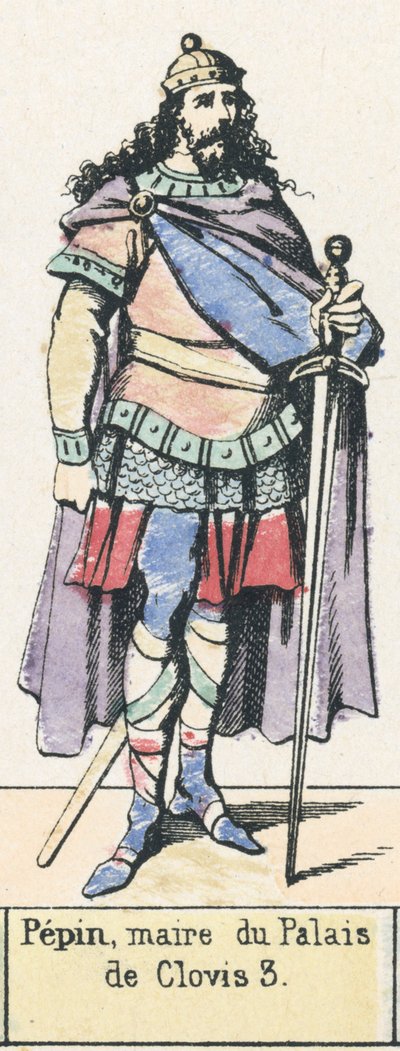 Pippin, Bürgermeister des Palastes, von Clovis III von French School