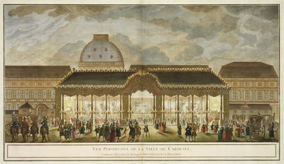 Perspektivische Ansicht des Karussellsaals, konstruiert anlässlich der Hochzeit von Monseigneur Le Dauphin, graviert von Oubrier von French School