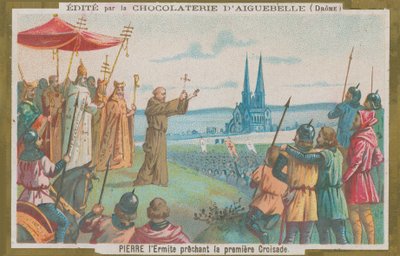 Peter der Einsiedler predigt beim ersten Kreuzzug von French School