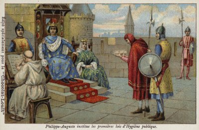 Philipp II. August, König von Frankreich, etabliert die ersten Gesetze zur öffentlichen Hygiene von French School