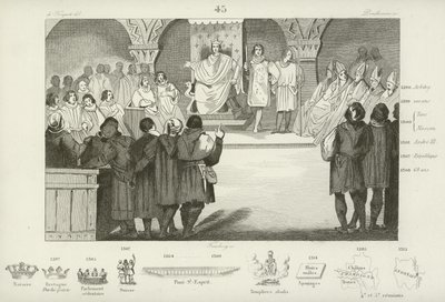 Philipp IV. von Frankreich beruft die Generalstände ein, Louvre-Palast, Paris, 1302 von French School