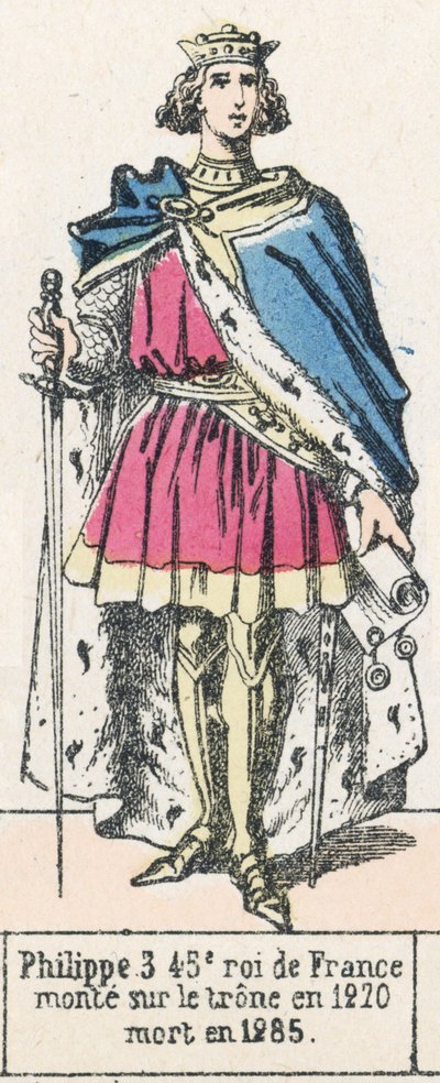 Philipp III., 45. König von Frankreich, bestieg den Thron 1270, gestorben 1285 von French School