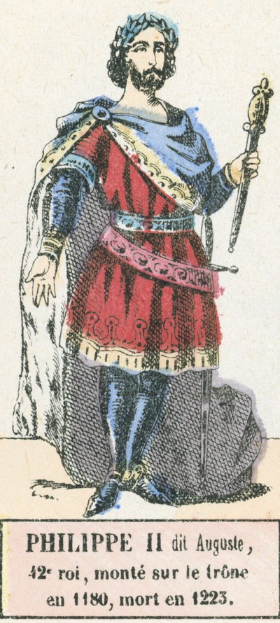 Philipp II genannt August, 42. König, bestieg den Thron 1180, gestorben 1223 von French School
