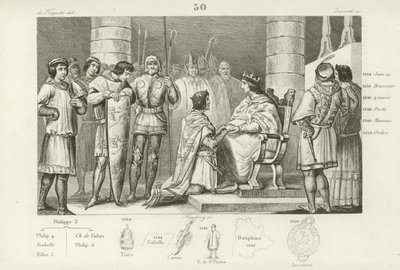 Philipp VI. von Valois huldigt Eduard III. von England, aber nur als Herzog von Aquitanien von French School
