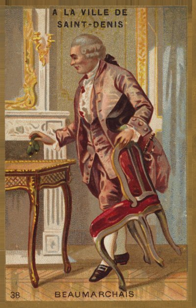 Pierre-Augustin Caron de Beaumarchais, französischer Dramatiker und Revolutionär (1732-1799), in der Stadt Saint-Denis von French School