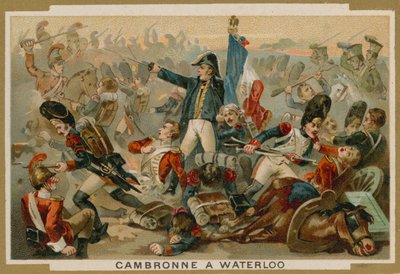 Pierre Cambronne, französischer General, in der Schlacht bei Waterloo, 1815 von French School