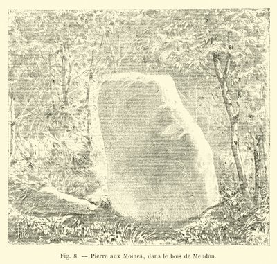 Pierre aux Moines im Wald von Meudon von French School