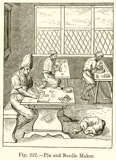 Nadel- und Steckennäher von French School