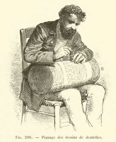Durchstechen von Spitzenmustern von French School