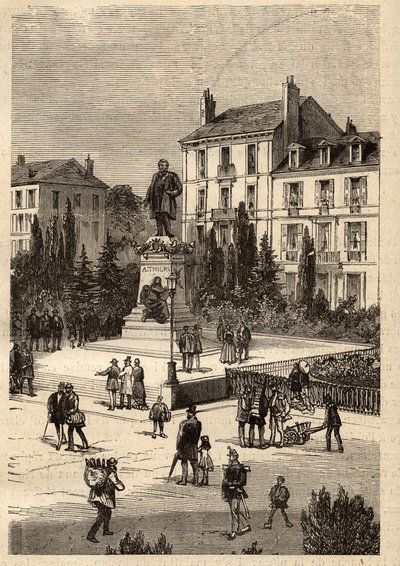 Place Thiers - Innenstadt der Stadt Nancy, im Departement Meurthe-et-Moselle, in der Region Lothringen - Gravur in „PATRIE - Beschreibung der malerischen Frankreich in 6 Bänden“ von Lucien Huard von French School