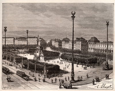 Place de la Republique in Paris - Gravur in „La France illustree: geographie, histoire, administration statistique“ von V.A. Malt-Brown. 1884 von French School
