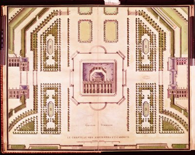 Plan der Grand Terrasse des Château de Marly, 1714 von French School
