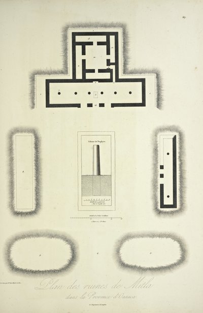 Plan der Ruinen von Mitla in der Provinz Oaxaca, Illustration aus 