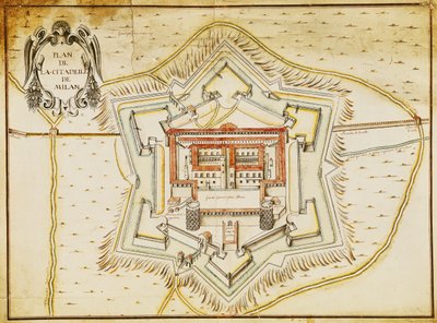 Plan der Zitadelle von Mailand von French School