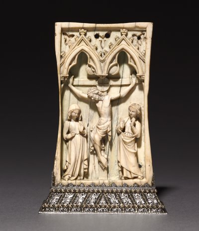 Plakette: Die Kreuzigung, Französisch oder Englisch, ca. 1345-1365 von French School
