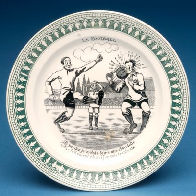 Teller mit Fußballszene (Keramik) von French School