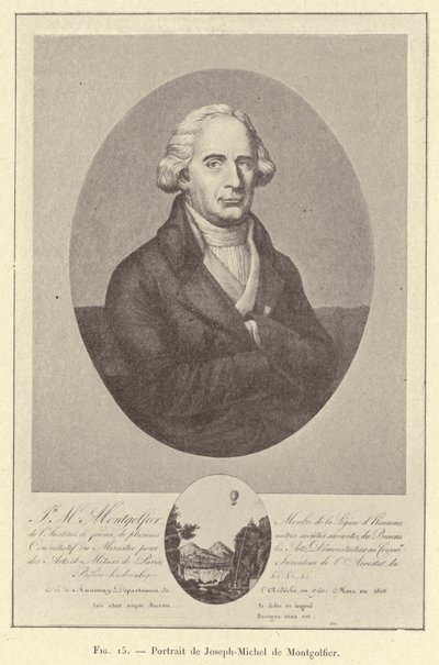 Porträt von Joseph-Michel de Montgolfier (Gravur) von French School