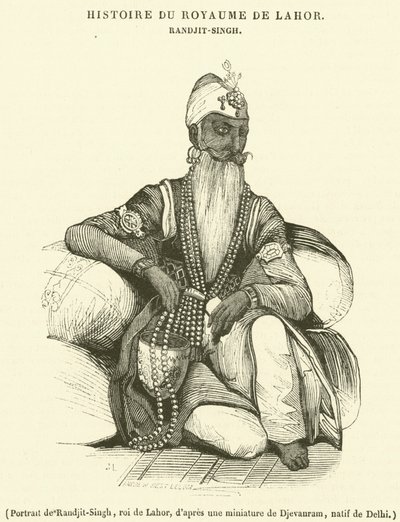 Porträt von Randjit-Singh, König von Lahore von French School