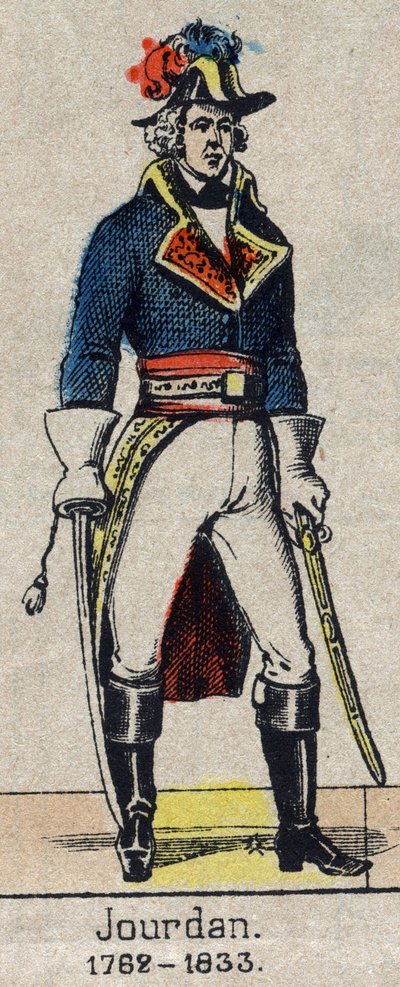 Ganzkörperporträt von Jean Baptiste, Comte Jourdan, Marschall von Frankreich (1762-1833) Bild von Epinal aus dem späten 19. Jahrhundert von French School