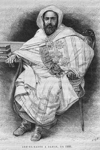 Porträt von Abd el-Kader in Damaskus im Jahr 1880 (1808-83), aus La Syrie d