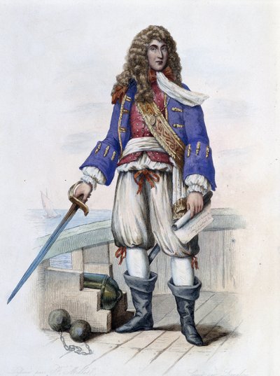 Porträt von Admiral Anne Hilarion de Costentin (Cotentin), Graf von Tourville (1642-1701) - in „Le Plutarque français“, von Mennechet, Paris von French School