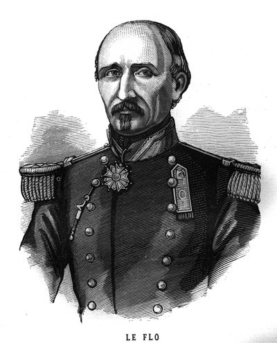 Porträt von Adolphe Le Flo (1804-1887), General der französischen Armee und Politiker. Gravur in „Les Illustrations De L