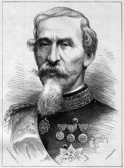 Porträt von Alfonso Ferrero de La Marmora (Lamarmora) (1804-1878), General und italienischer Politiker. Gravur in „Le Monde Illustré“ Nr. 1085 vom 19. Januar 1878 von French School