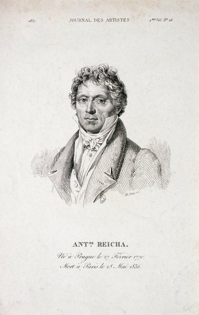 Porträt von Antoine Reicha (1770-1836) aus dem Journal des Artistes von French School