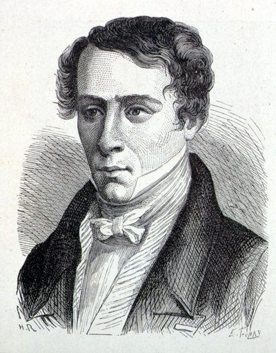 Porträt von Augustin Fresnel (1788-1827), französischer Physiker - in „Album of Science; illustrious scientists; Great discoveries“ 1896. von French School