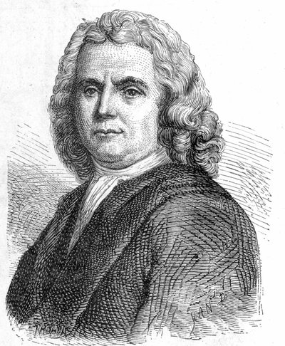 Porträt von Hermann Boerhaave (1668 - 1738), niederländischer Arzt und Chemiker (Anhänger des Iatromechanismus) - im „Album der Wissenschaft; berühmte Wissenschaftler; Große Entdeckungen“ 1896. von French School