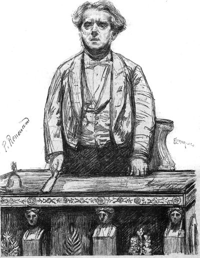 Porträt von Charles Floquet (1828-1896), französischer Anwalt und Politiker. Gravur in „La gazette du dimanche“ vom 16. Januar von French School