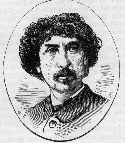 Porträt von Charles Garnier (1825-1898), französischer Architekt. Gravur in „Le Monde Illustré“ Nr. 890 vom 2. Mai 1874 von French School