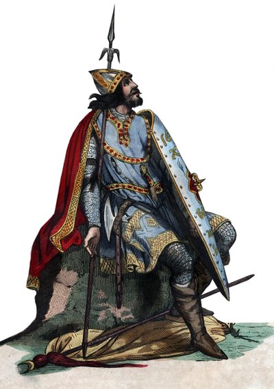 Porträt von Karl Martell (688-741), fränkischer Militär- und Politikanführer von French School