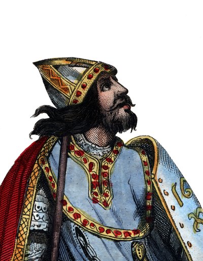 Porträt von Karl Martell (688-741), fränkischer Militär- und Politikanführer von French School