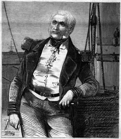 Porträt von Charles Napier (1786-1860), schottischer Admiral und Politiker. Gravur in „Le Monde Illustré“ Nr. 188 vom 17. November 1860. von French School