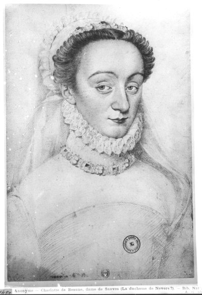 Porträt von Charlotte de Beaune (1551-1617) Dame de Sauves, 16.-17. Jahrhundert von French School